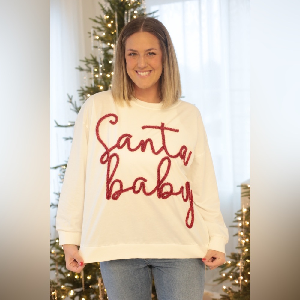 Santa Baby Holiday Tinsel Sweatshirt